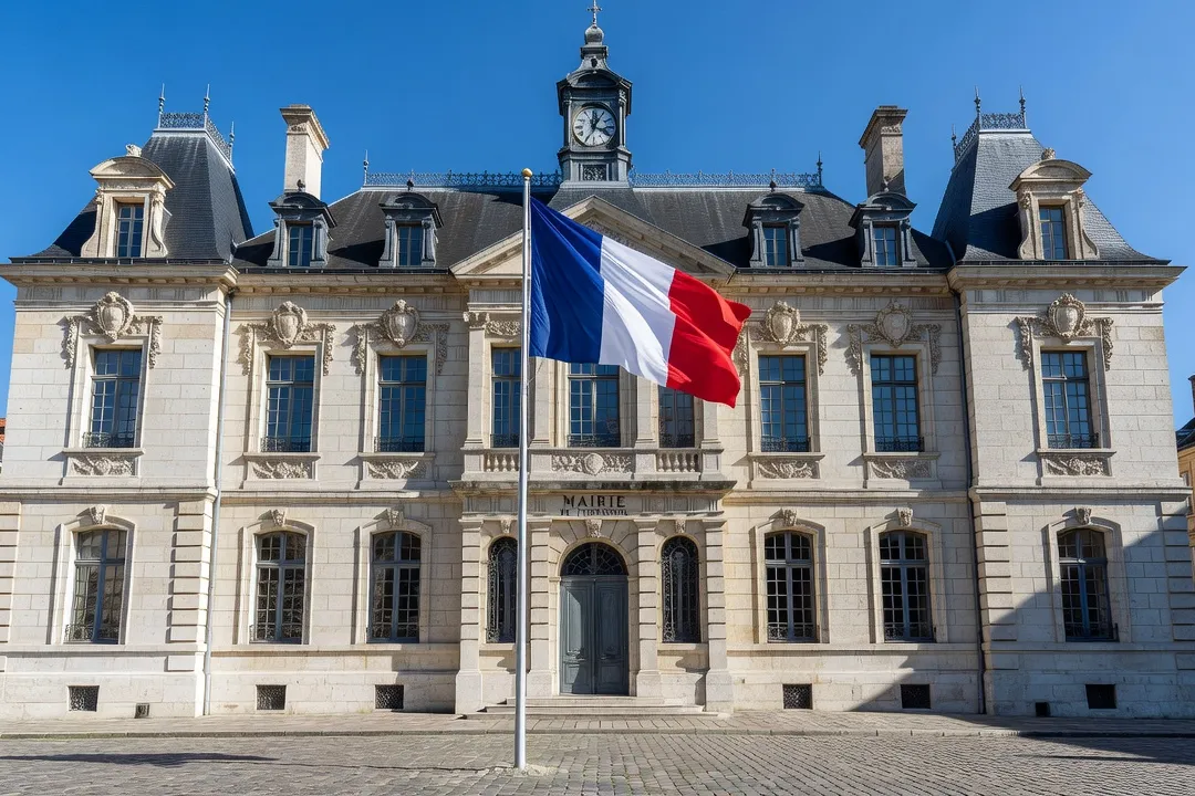 Façade d’une mairie française où s’effectuent les démarches de changement de nom