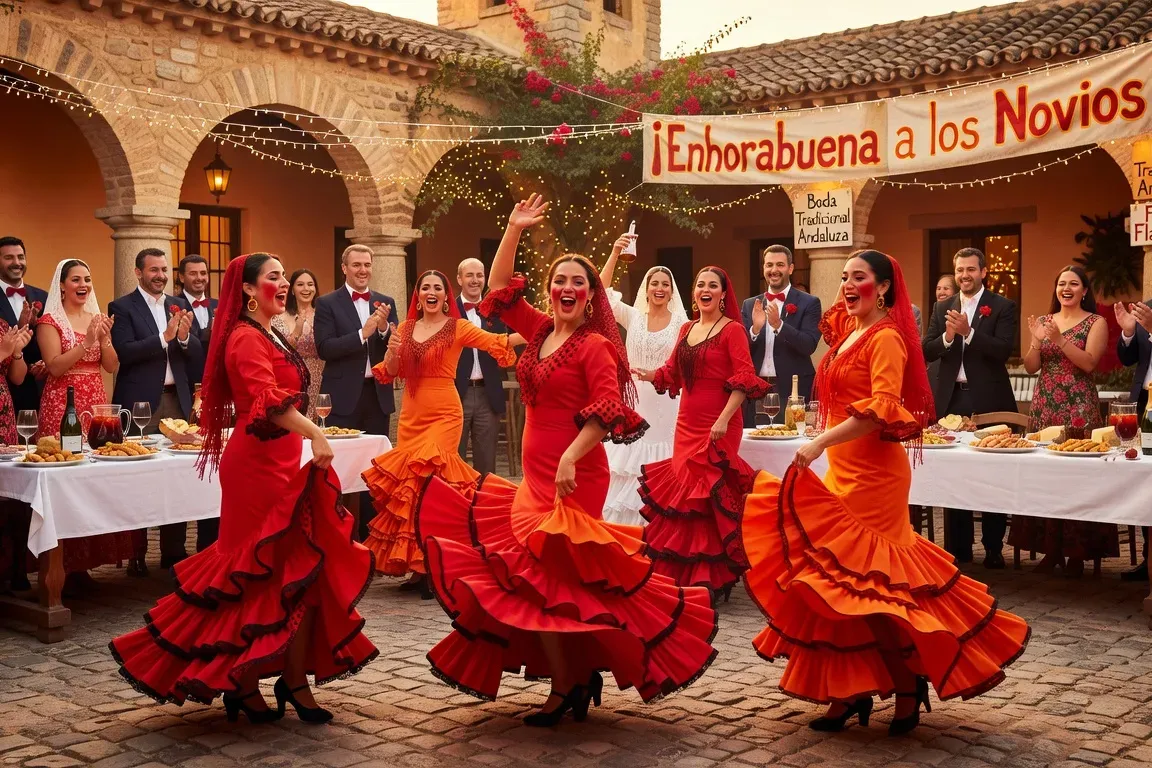 Danse flamenco lors d'une réception de mariage en Andalousie