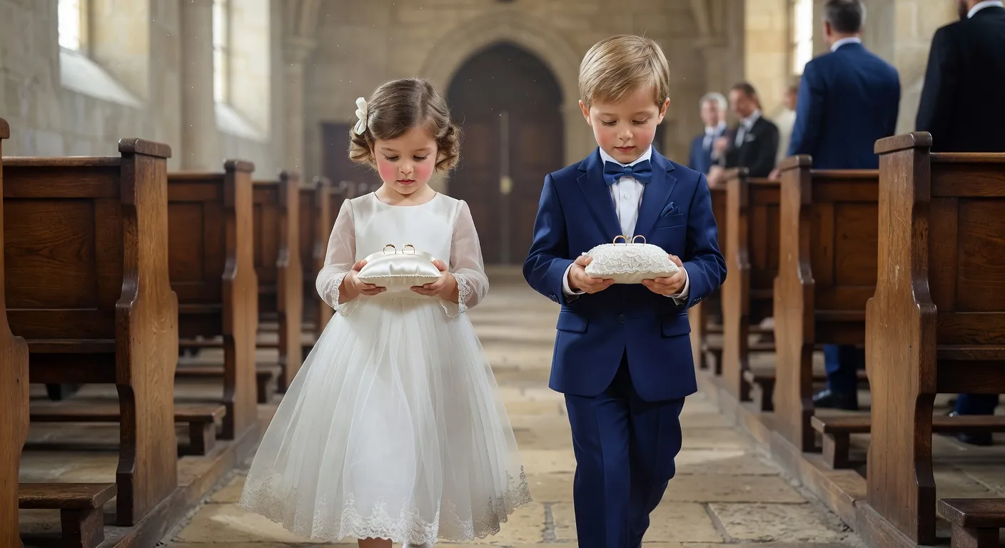 Enfants d'honneur portant les alliances