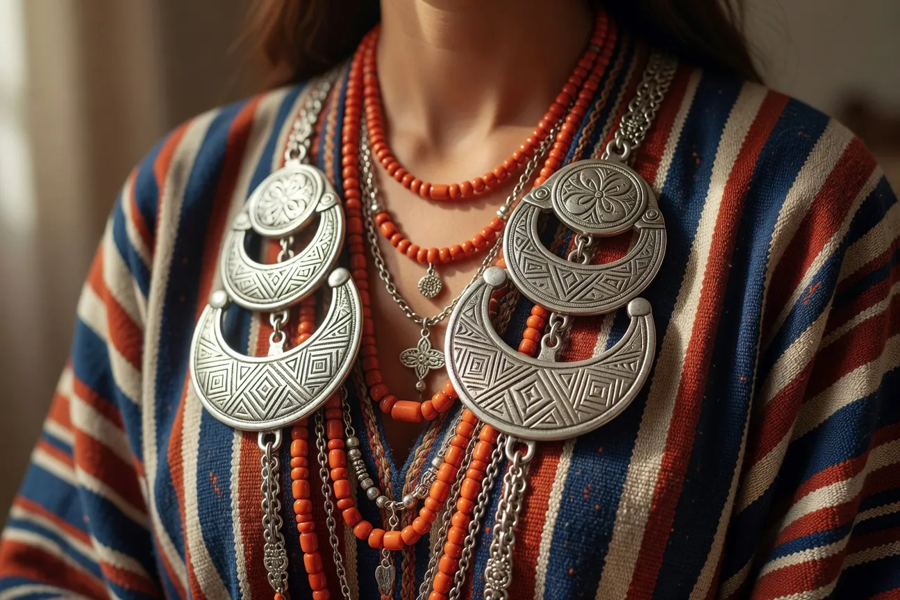 Bijoux d'argent et fibules traditionnels kabyles