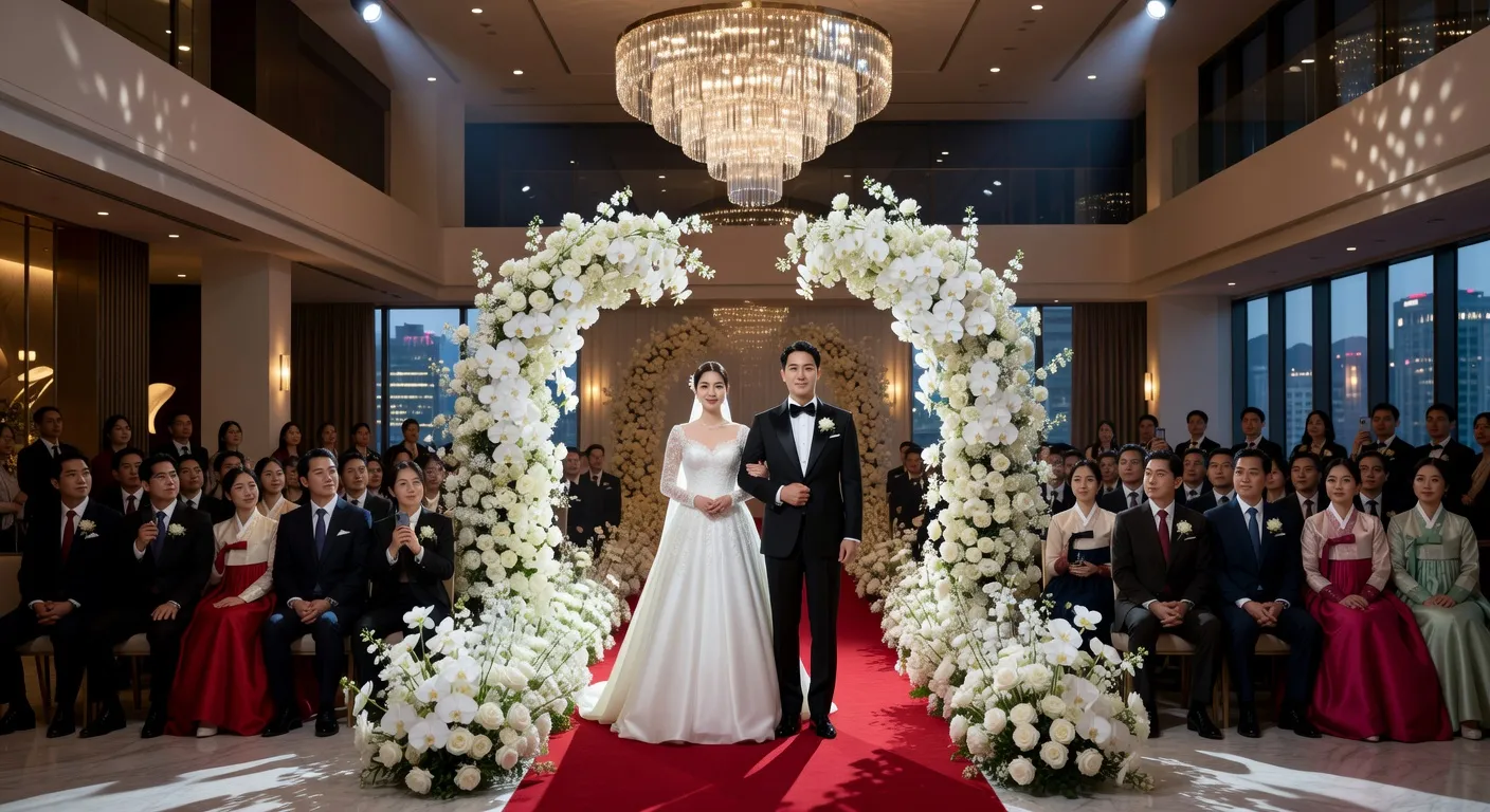 Wedding hall séoulien moderne lors d'un mariage coréen contemporain