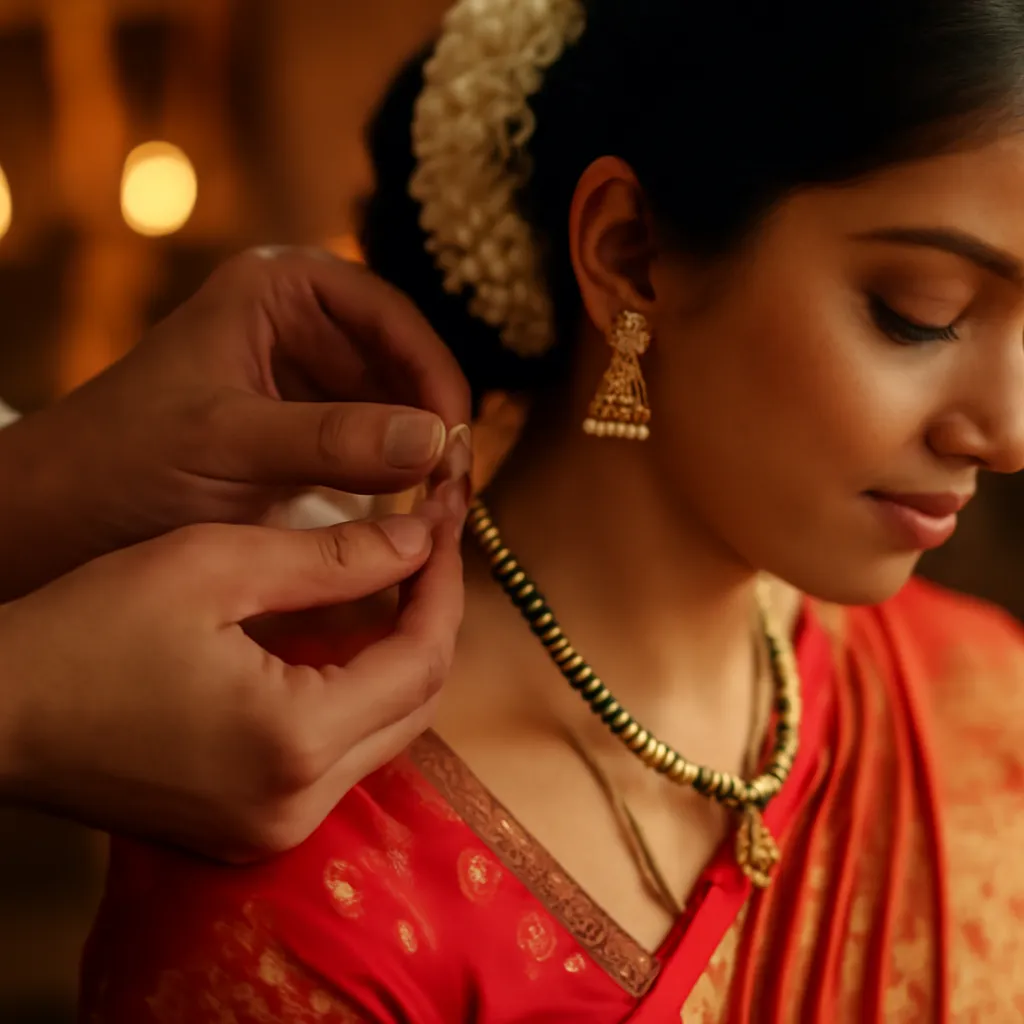 Mangala sutra noué par le marié hindou