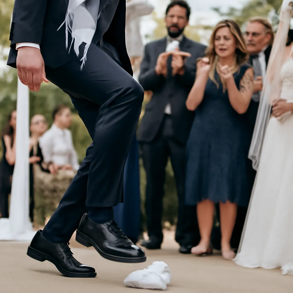 Bris du verre à la fin de la cérémonie juive