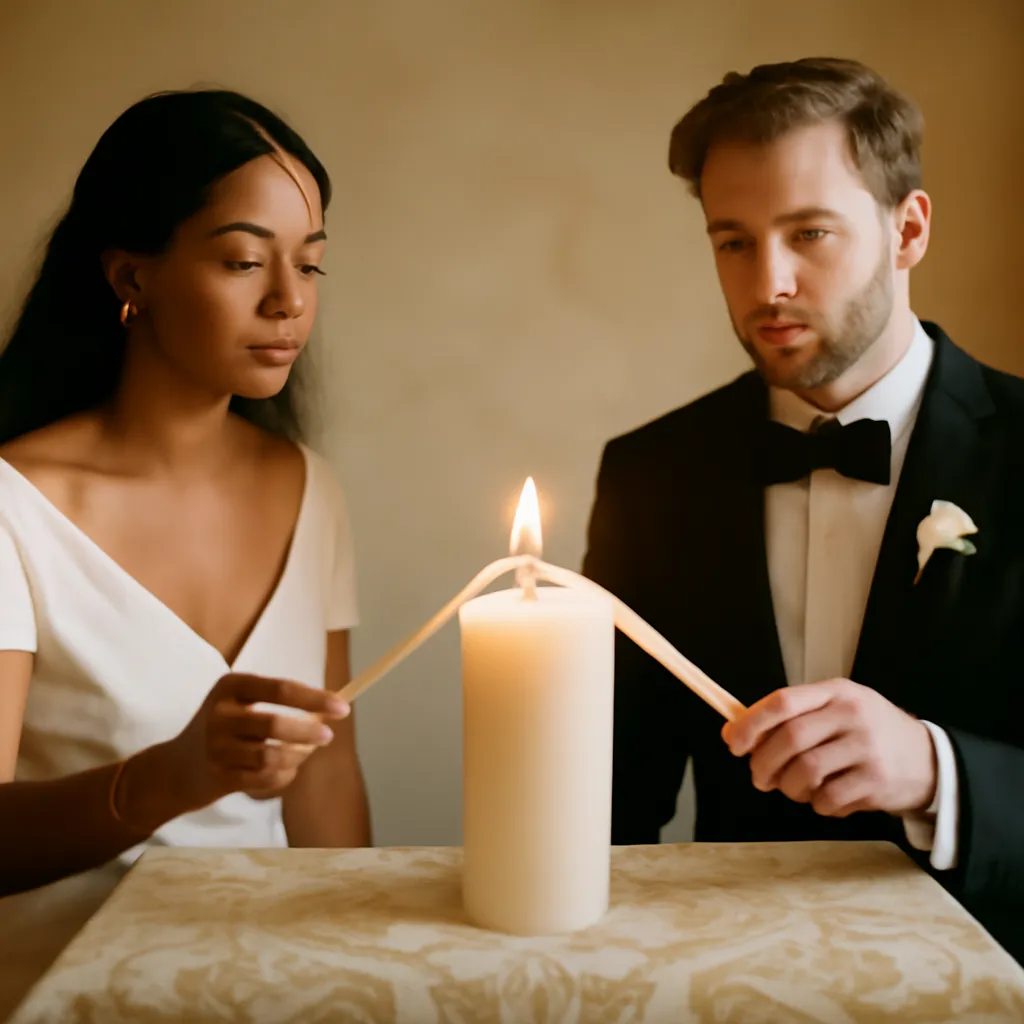 Rite d'unité avec bougies symboliques