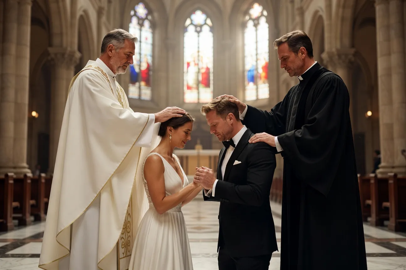 Bénédiction conjointe d'un prêtre et d'un pasteur