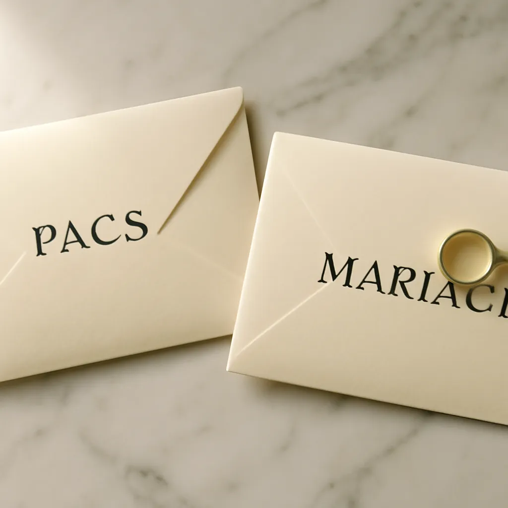 Comparaison symbolique PACS et mariage