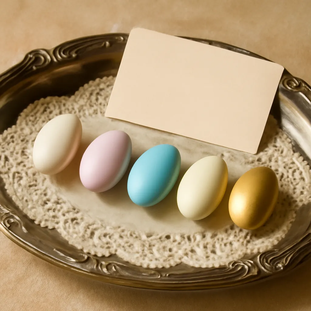 Cinq dragées traditionnelles sur plateau d'argent